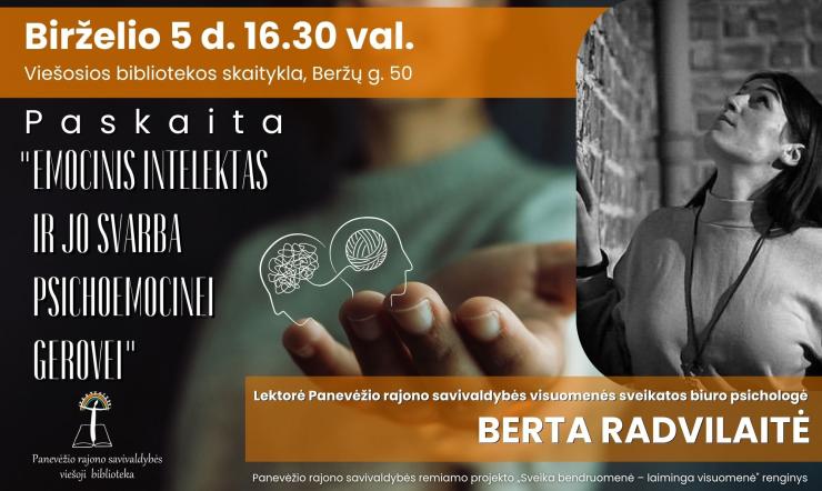 Kviečiame į paskaitą „Emocinis intelektas ir jo svarba psichoemocinei gerovei“