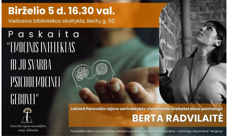 Kviečiame į paskaitą „Emocinis intelektas ir jo svarba psichoemocinei gerovei“