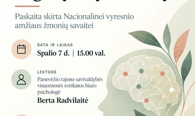 Paskaita Nacionalinei vyresnio amžiaus žmonių savaitei paminėti