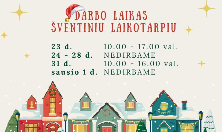 Bibliotekos darbo laikas šventiniu laikotarpiu