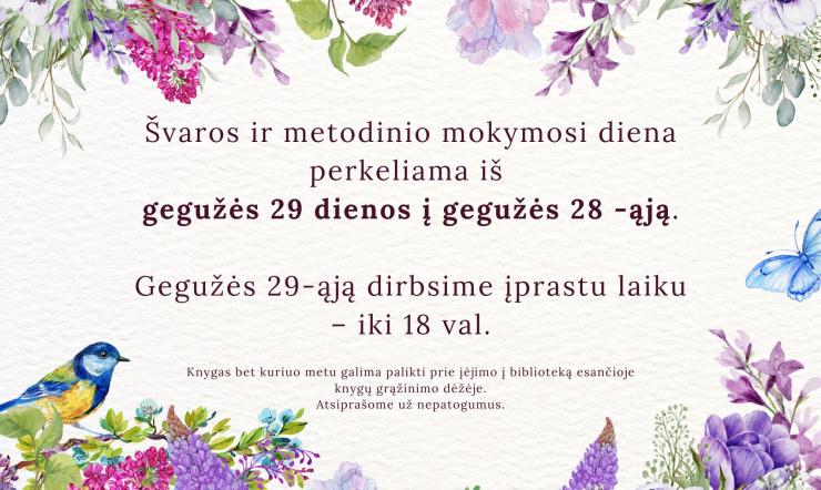 Svarbi žinia bibliotekos lankytojams