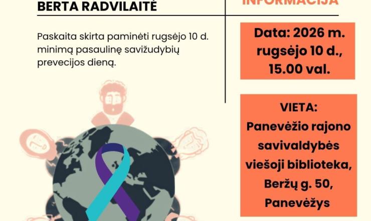 Paskaita „Kai žmogui tampa per sunku: kaip pastebėti ir padėti?“