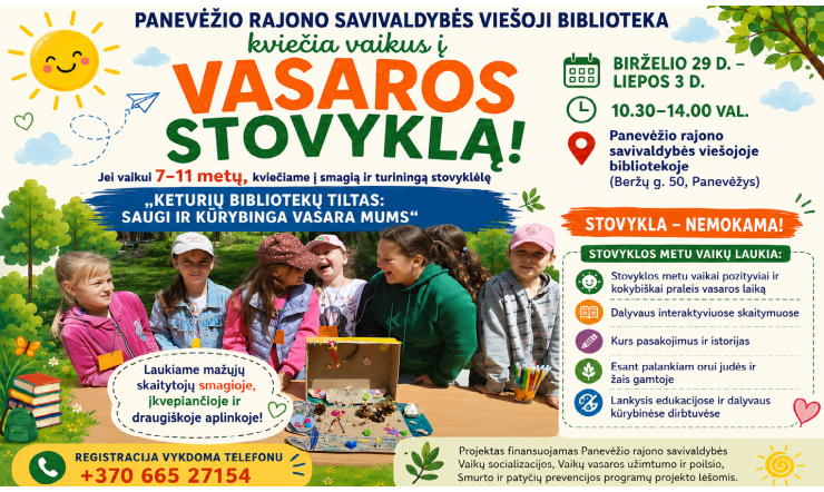 Registracija baigta: vasaros stovykla vaikams bibliotekoje sulaukė didelio susidomėjimo
