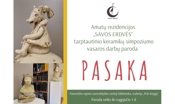 Bibliotekoje dar viena  - Ramygalos keramikų klubo „Savos erdvės“ vasaros plenero  paroda „Pasaka“.