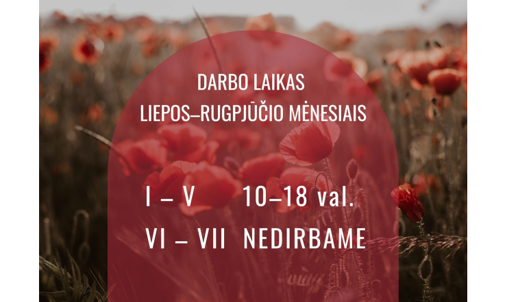 Dėl Bibliotekos darbo laiko liepos–rugpjūčio mėnesiais