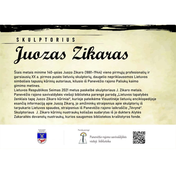 Virtuali paroda „Lietuvos tapatybės ženklais tapę Juozo Zikaro kūriniai“