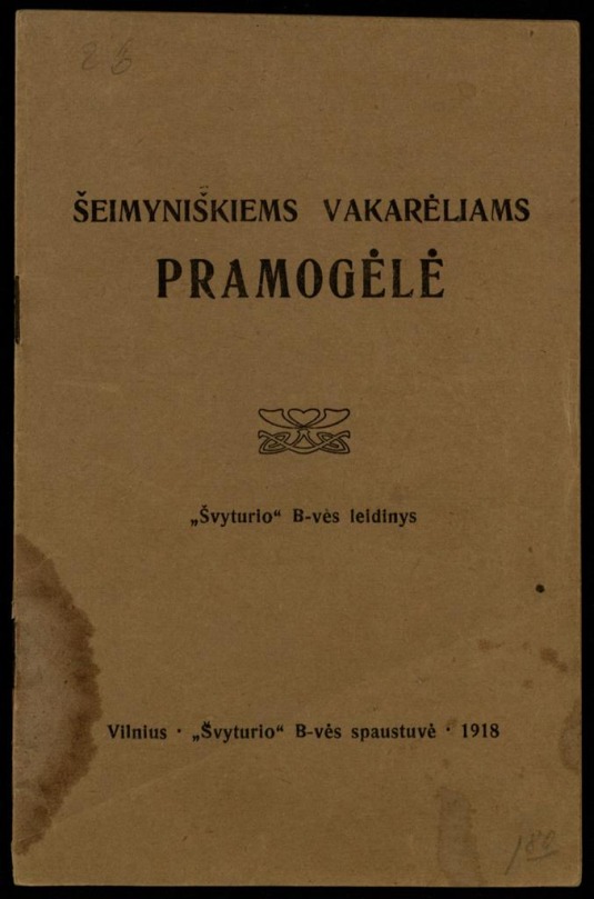 Matas Grigonis ŠEIMYNIIŠKIEMS VAKARĖLIAMS PROGRAMĖLĖ 1918 m.