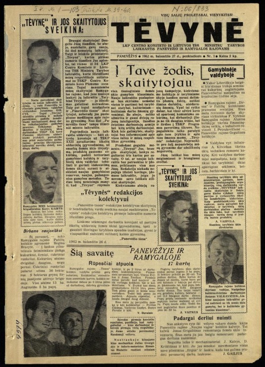 Tėvynė 1962 balandžio 27 NR_1.