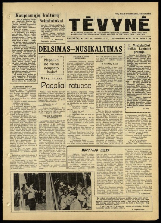 Tėvynė 1962 birželio 14 NR_20.