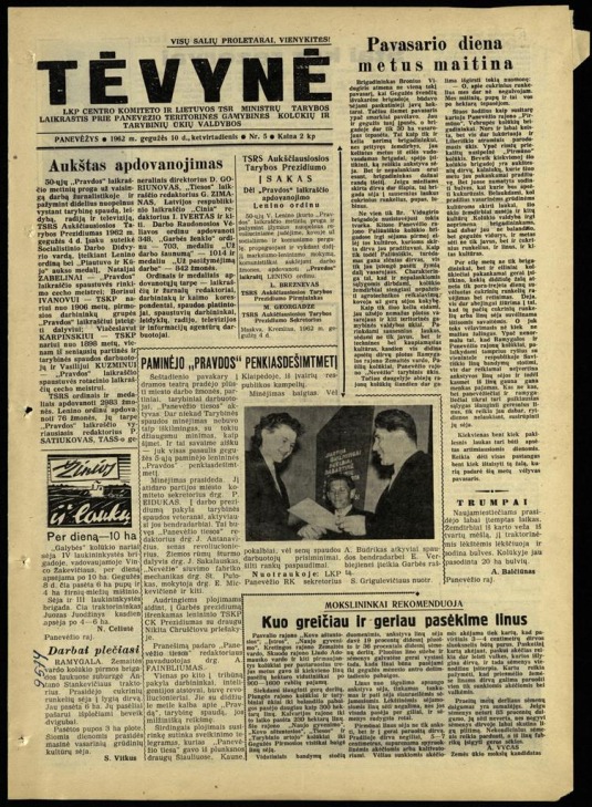 Tėvynė 1962 balandžio 27 NR_5.